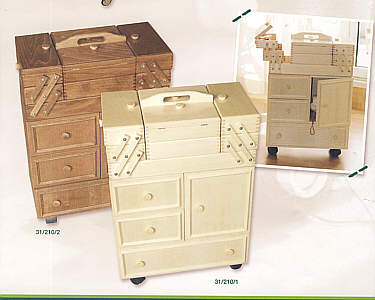 Nähschrank massiv Buchenholz braun 31/210/2 in Nähkästen kaufen bei